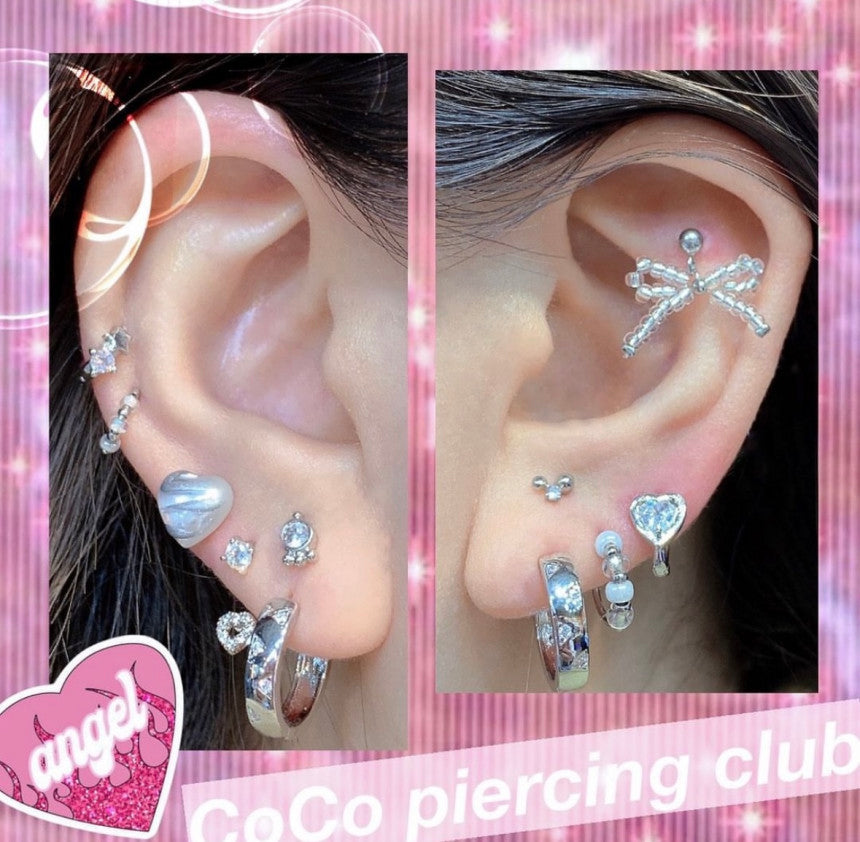 [サージカル] ビーズリボン バレリーナ ドロップ (4Color) 16G COCO.MADE