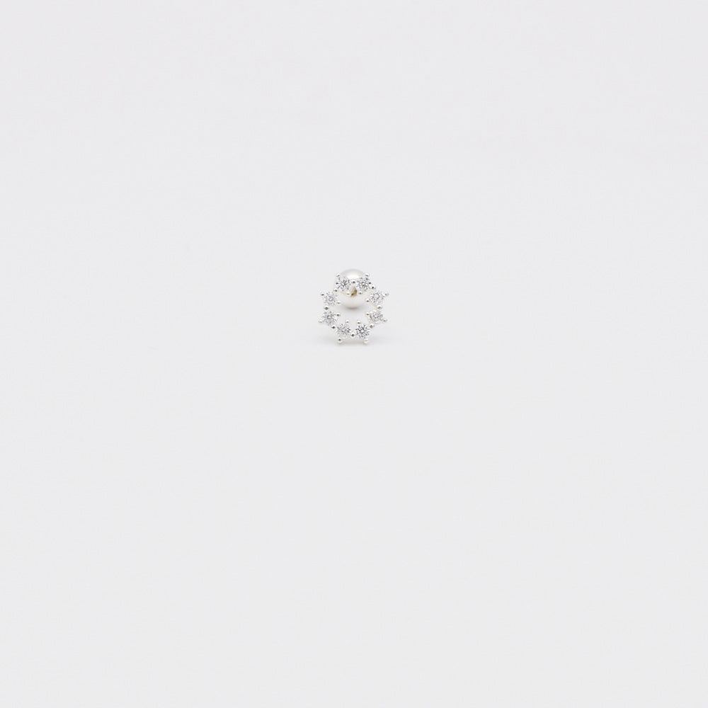 [925 Silver] Cubic Wreath 16G Body Piercing Back Piercing Cartilage Piercing 