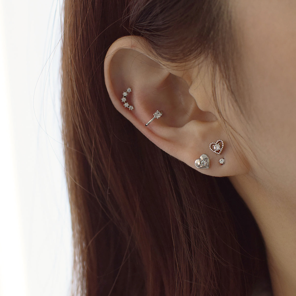 [サージカル]キュービック 星座ライン カーブ バーベルピアス (6Color) 16G ボディピアス キャッチ