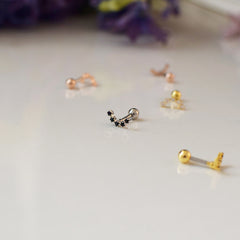 [サージカル]キュービック 星座ライン カーブ バーベルピアス (6Color) 16G ボディピアス キャッチ