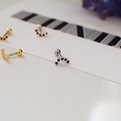 [サージカル]キュービック 星座ライン カーブ バーベルピアス (6Color) 16G ボディピアス キャッチ