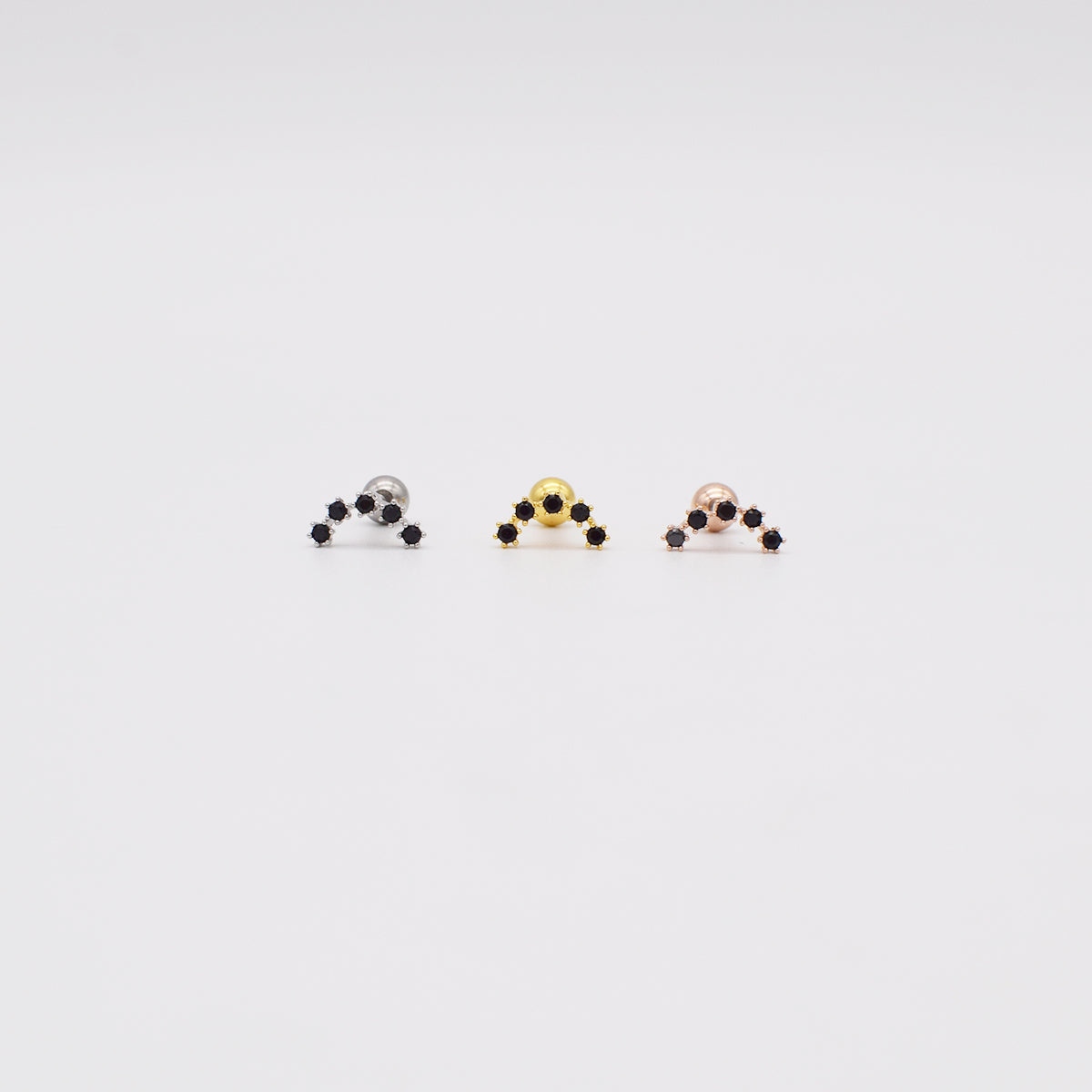 [サージカル]キュービック 星座ライン カーブ バーベルピアス (6Color) 16G ボディピアス キャッチ