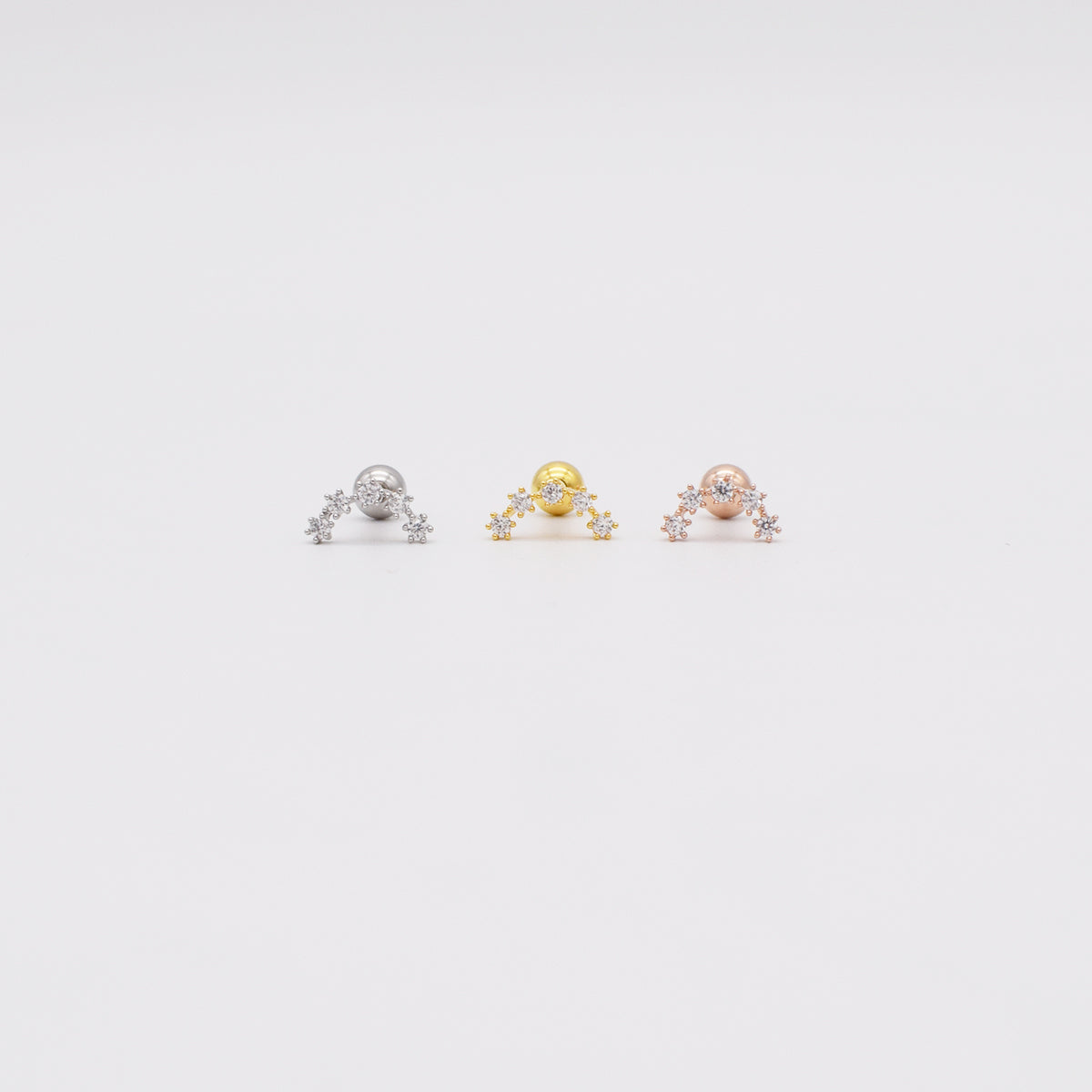 [サージカル]キュービック 星座ライン カーブ バーベルピアス (6Color) 16G ボディピアス キャッチ