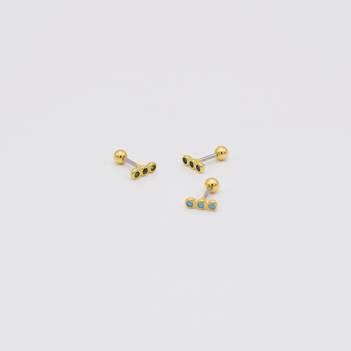 [Surgical] Cubic Bean Three Line (3 Colors, 3 Sizes) 16G Body Piercing Back Piercing Cartilage Piercing 