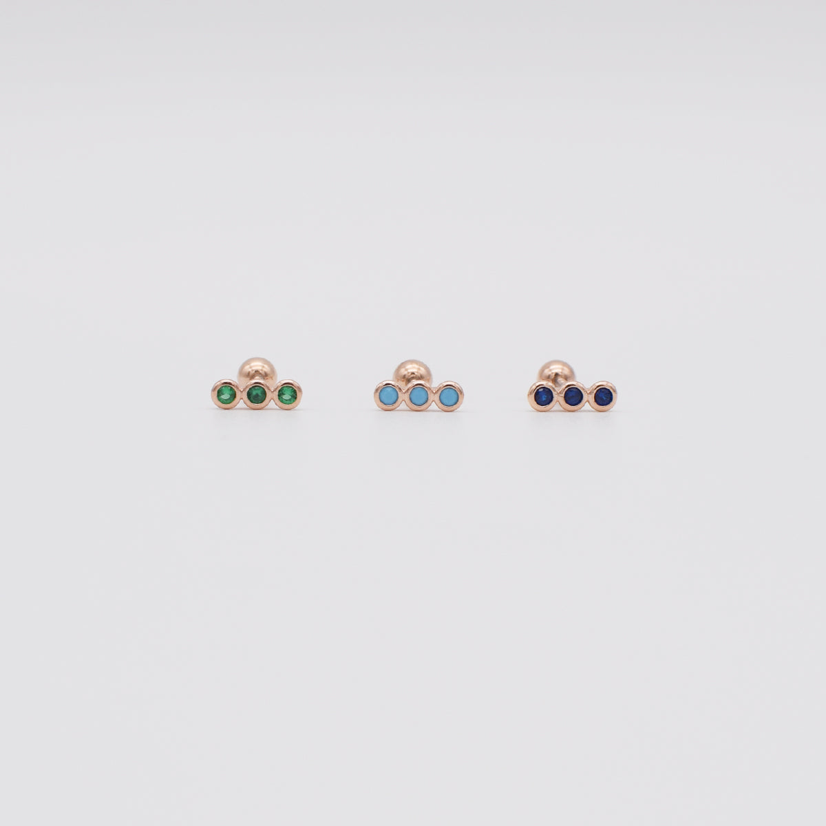 [Surgical] Cubic Bean Three Line (3 Colors, 3 Sizes) 16G Body Piercing Back Piercing Cartilage Piercing 