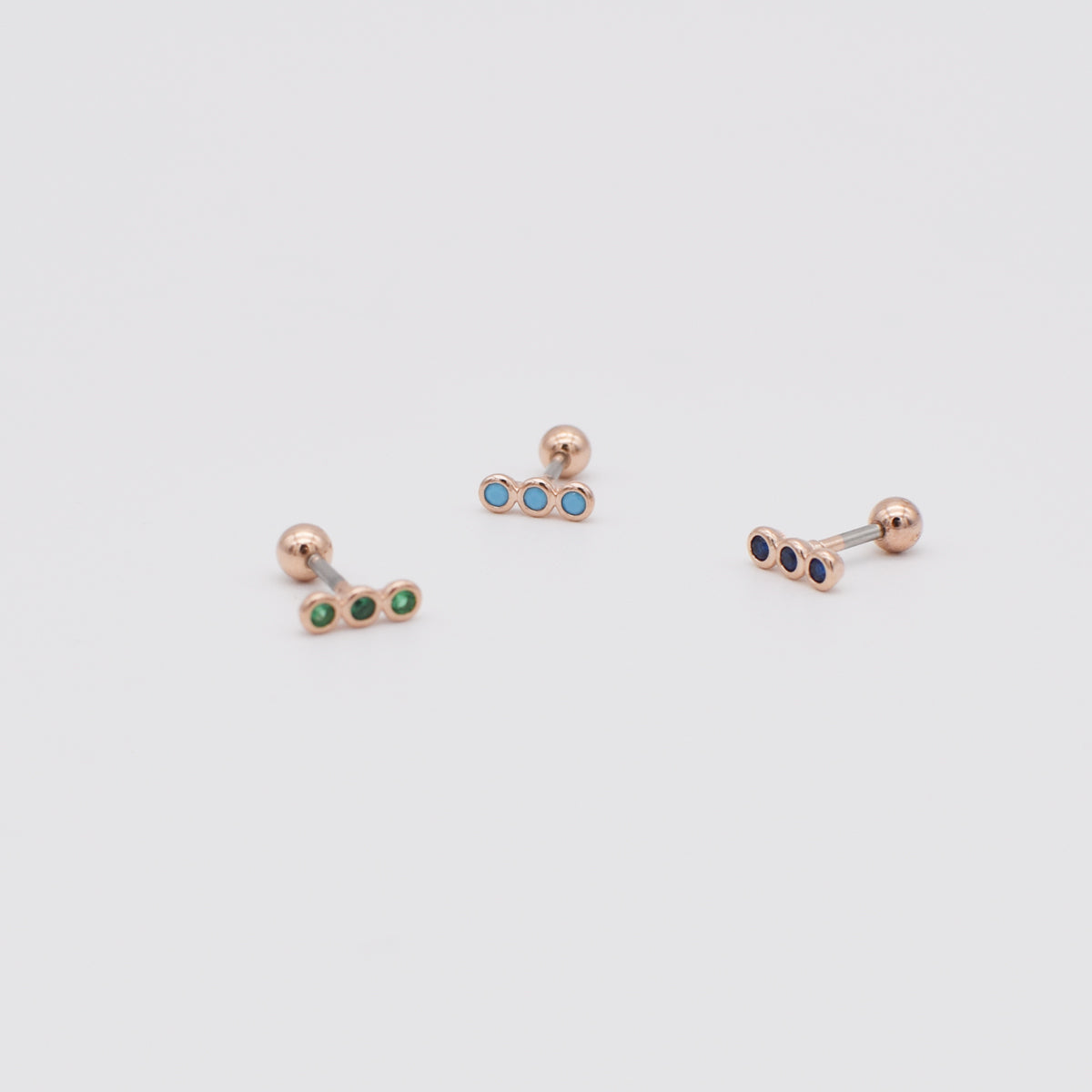 [Surgical] Cubic Bean Three Line (3 Colors, 3 Sizes) 16G Body Piercing Back Piercing Cartilage Piercing 