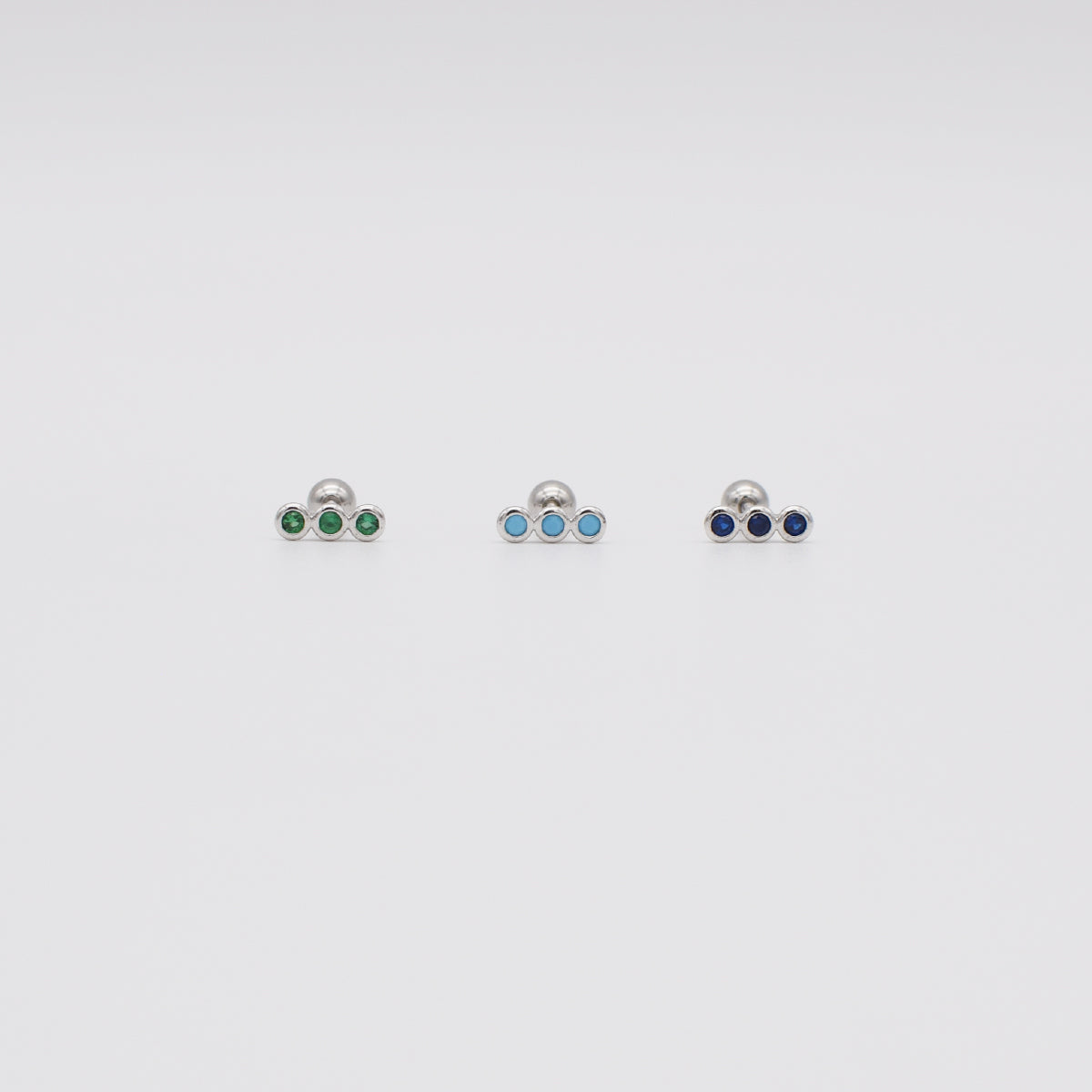 [Surgical] Cubic Bean Three Line (3 Colors, 3 Sizes) 16G Body Piercing Back Piercing Cartilage Piercing 