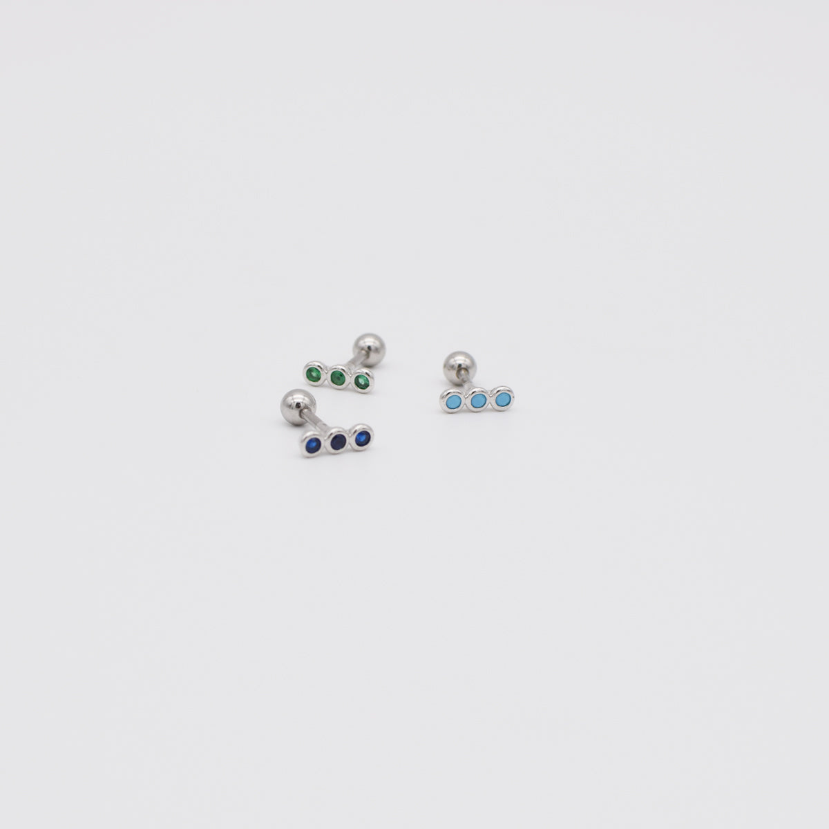 [Surgical] Cubic Bean Three Line (3 Colors, 3 Sizes) 16G Body Piercing Back Piercing Cartilage Piercing 