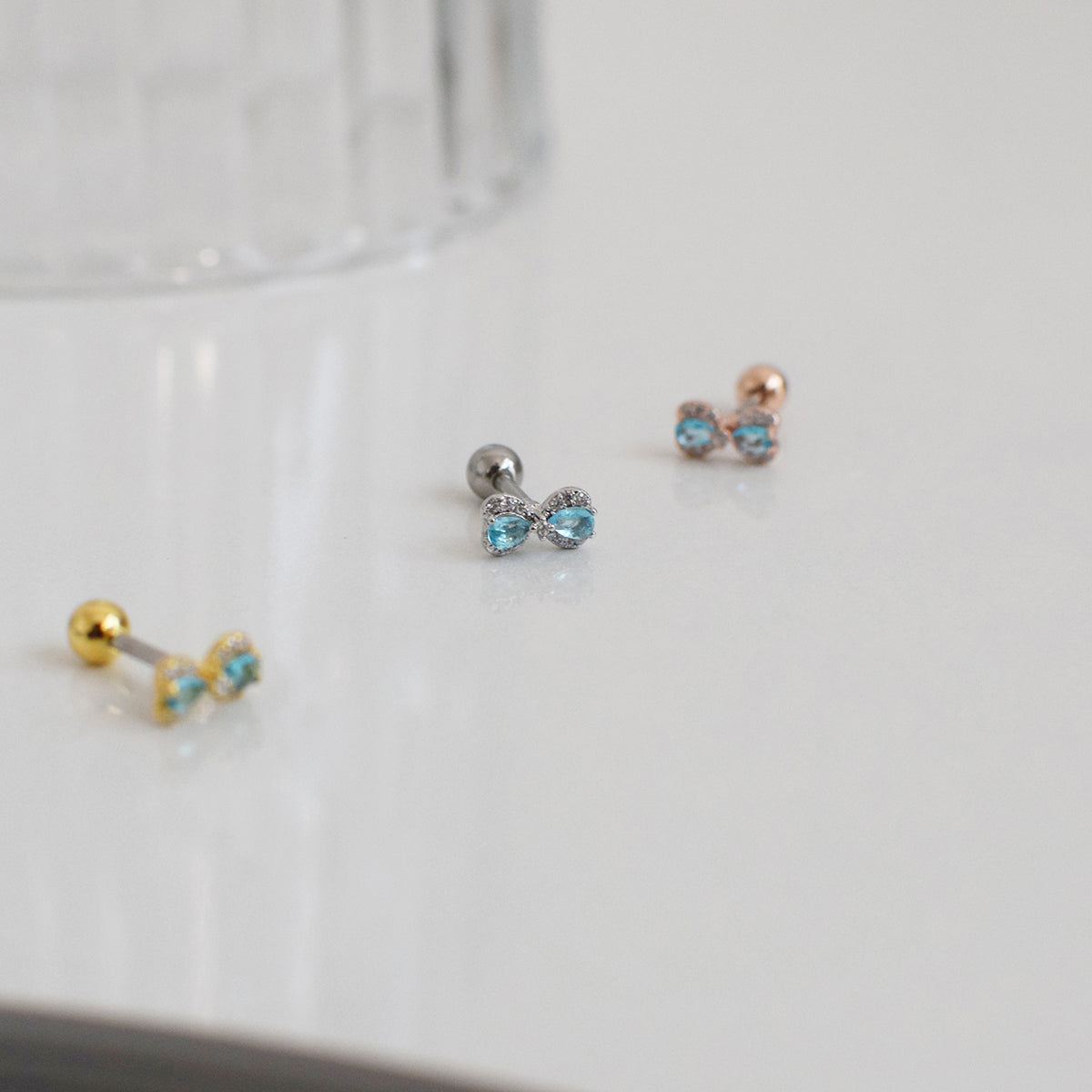 [Surgical] Sky Ribbon Cubic Piercing (3 Colors) 16G 