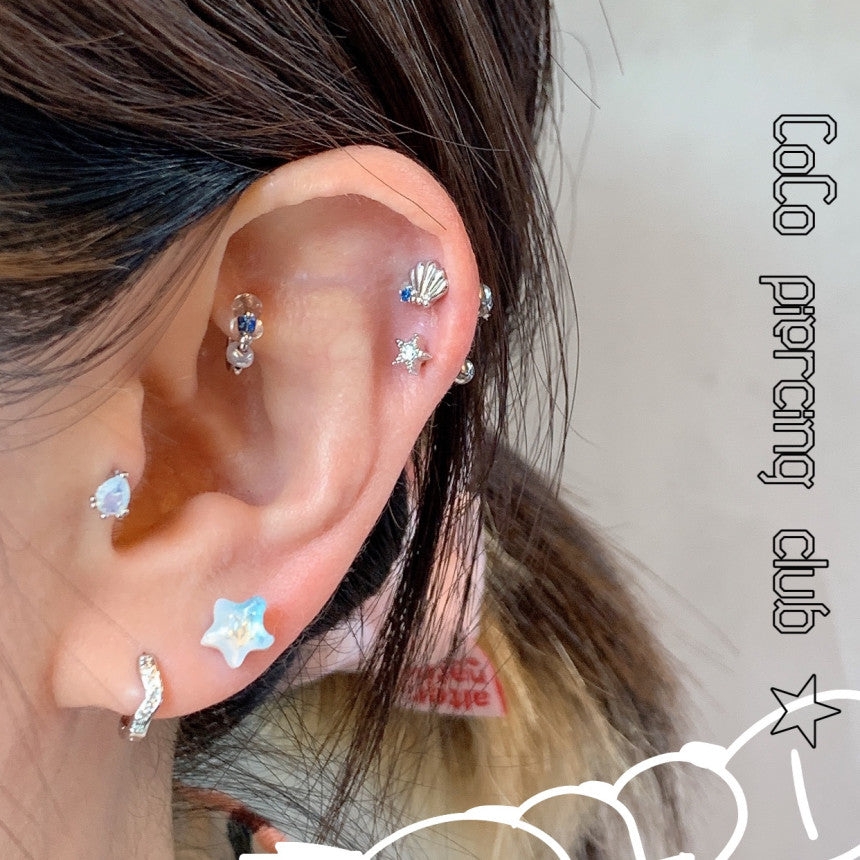 [サージカル] 星 モカラテ スター ミュートトーン (2Color) 16G COCO.MADE  ボディピアス