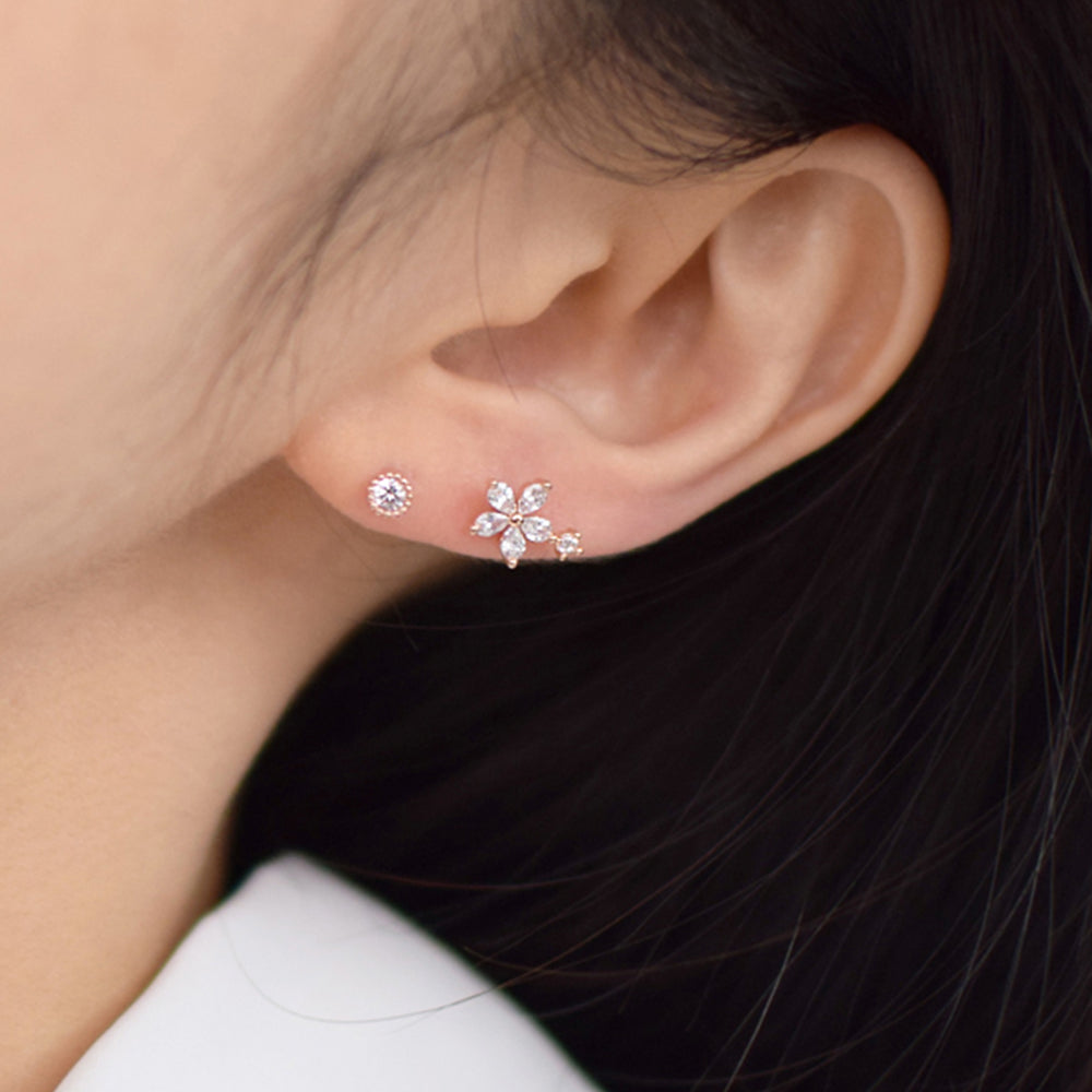 [Surgical] Cubic Flower 16G Body Piercing Back Piercing Cartilage Piercing 