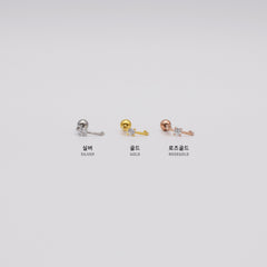 [Surgical] Mini Flow Ribbon (3 Colors) 16G Body Piercing Back Piercing Cartilage Piercing 