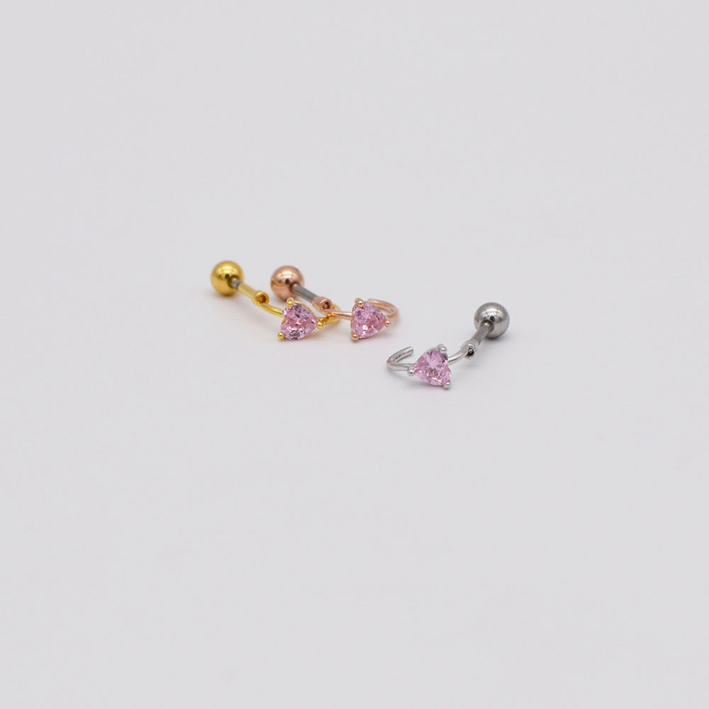 [サージカル]ピンクハート ハーフリング(3Color) 16G ボディピアス キャッチ