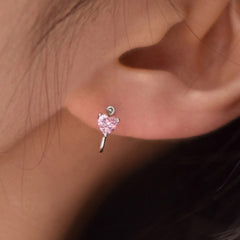 [サージカル]ピンクハート ハーフリング(3Color) 16G ボディピアス キャッチ