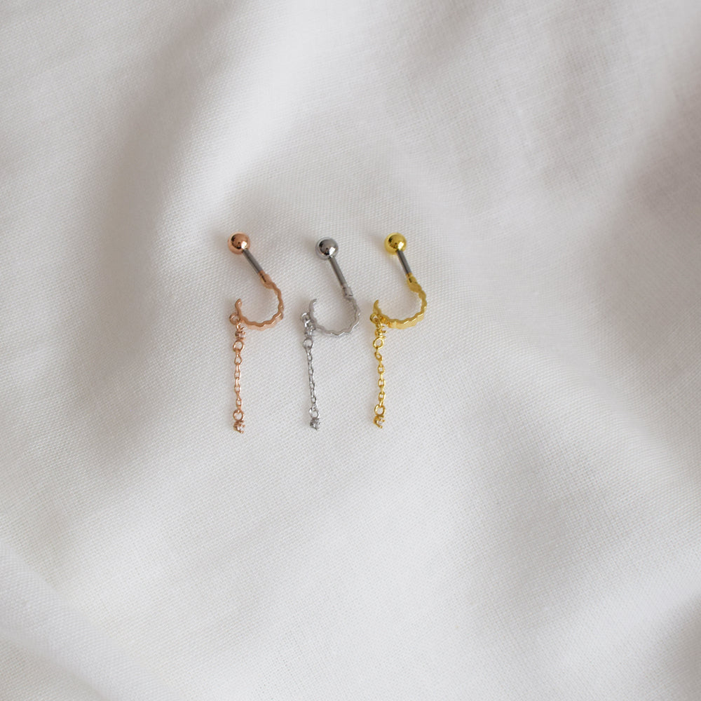 [Surgical] Mini Flow Ribbon (3 Colors) 16G Body Piercing Back Piercing Cartilage Piercing 