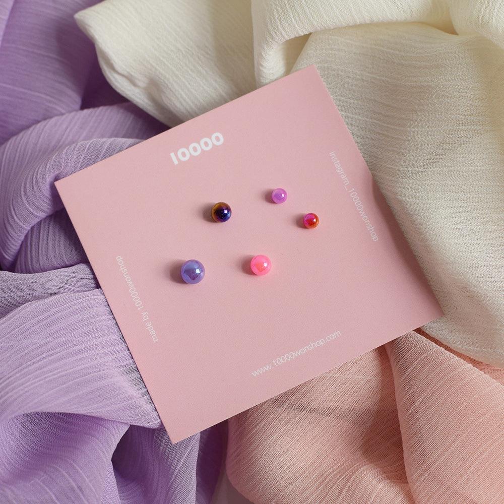 Pompom color ball piercing [5 sets]