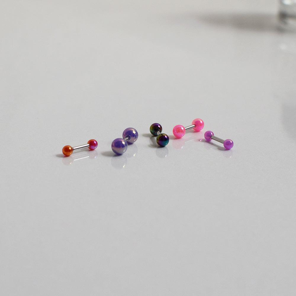 Pompom color ball piercing [5 sets]