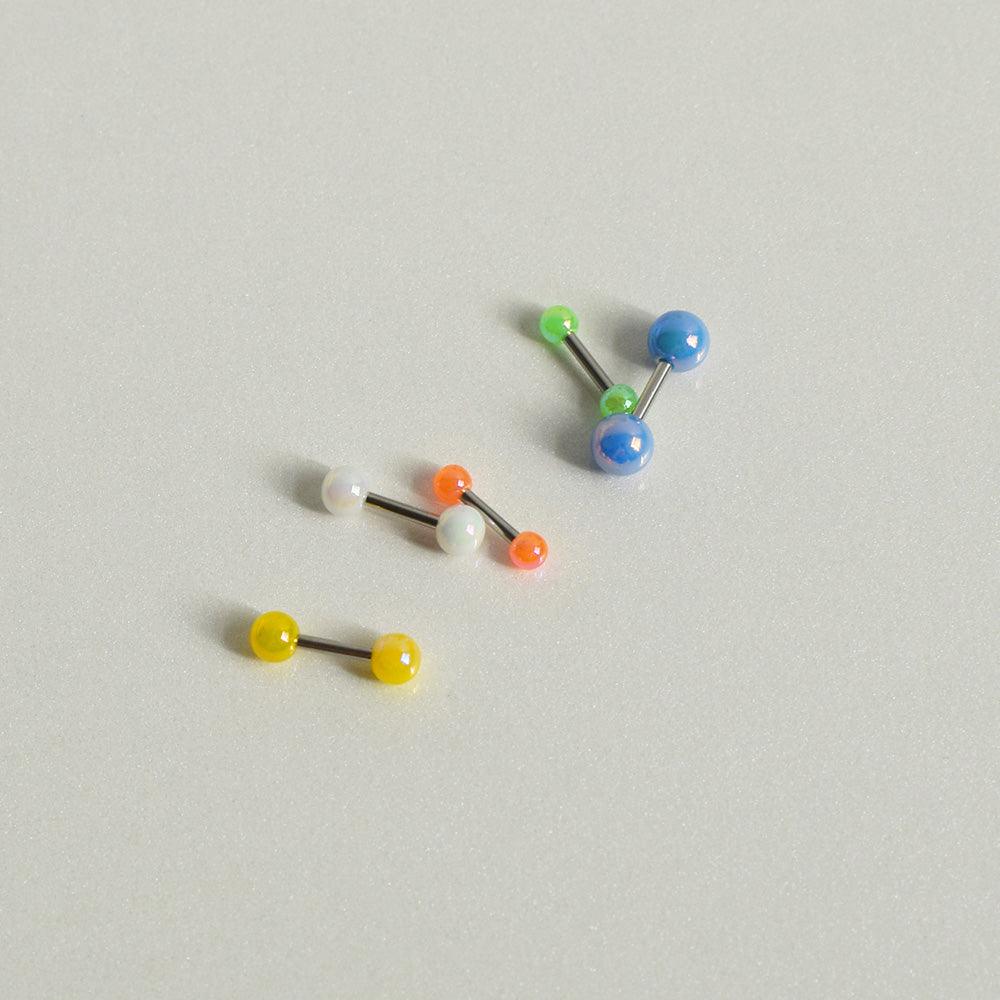 Pompom color ball piercing [5 sets]