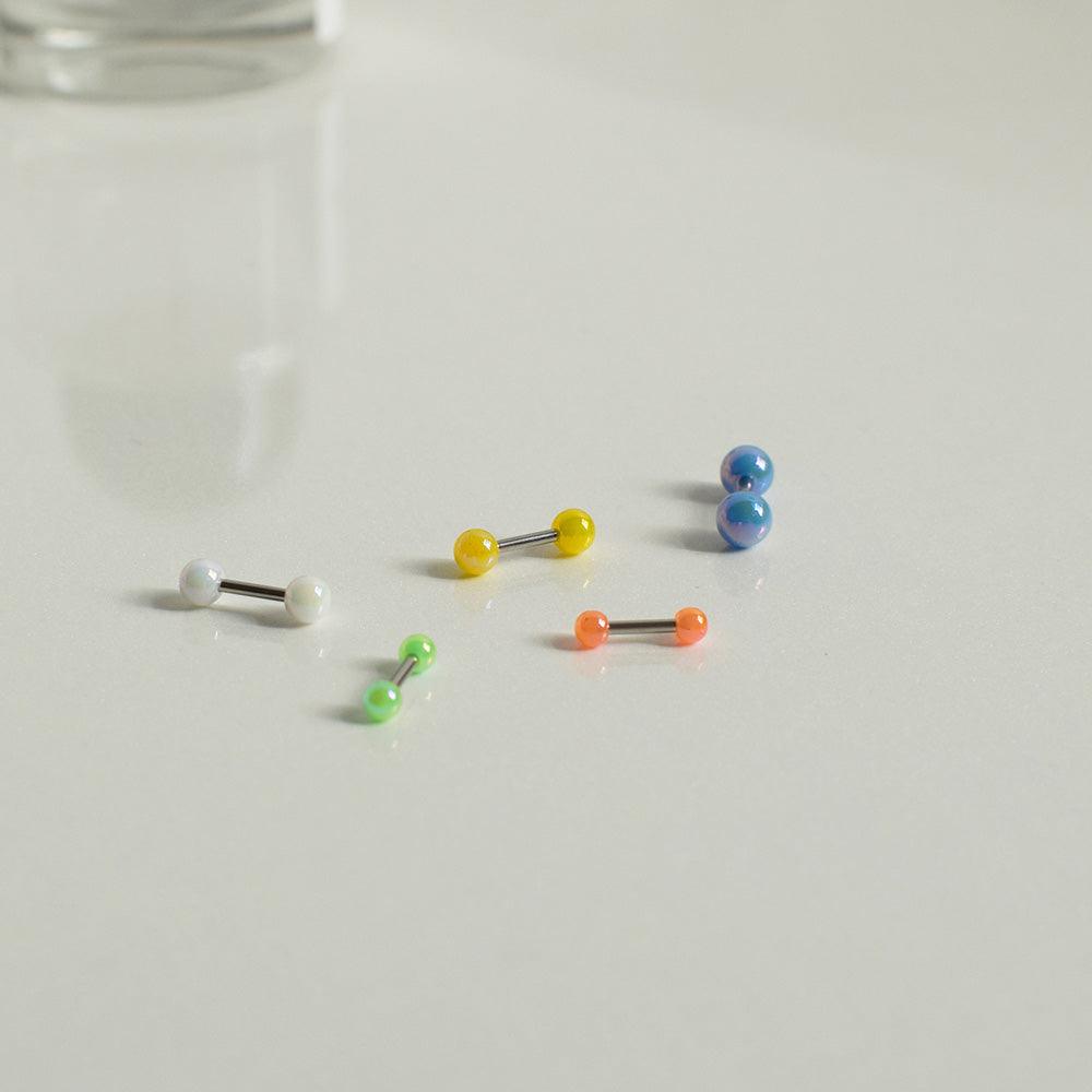 Pompom color ball piercing [5 sets]