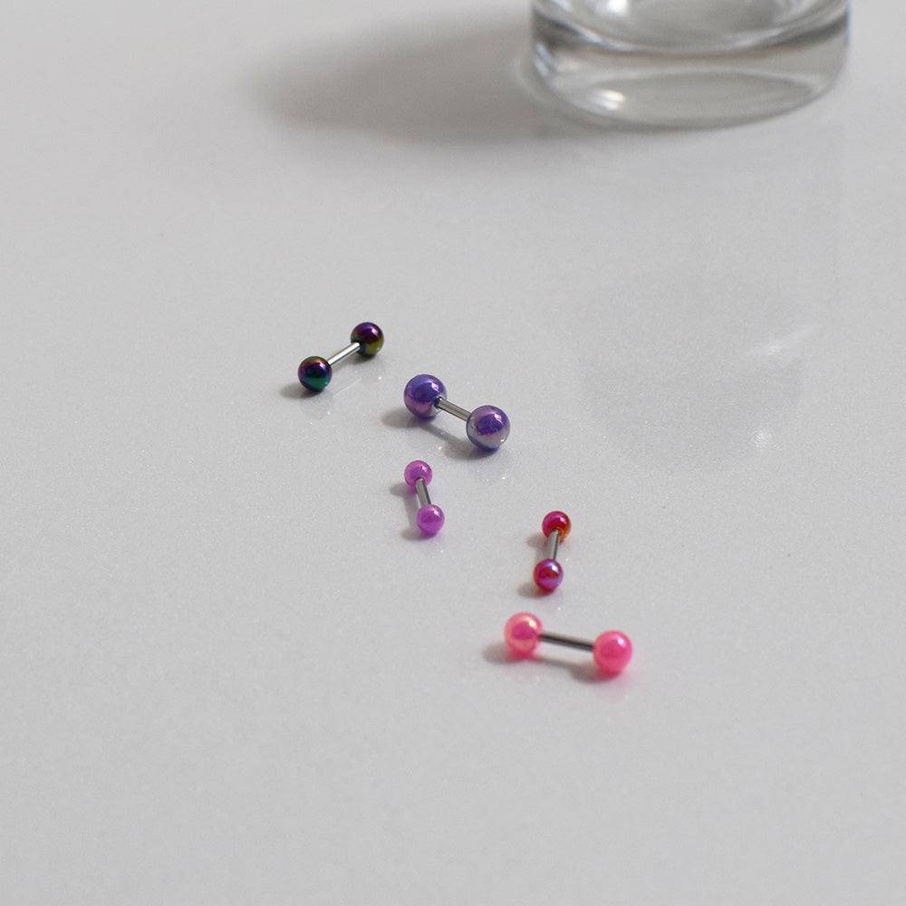 Pompom color ball piercing [5 sets]