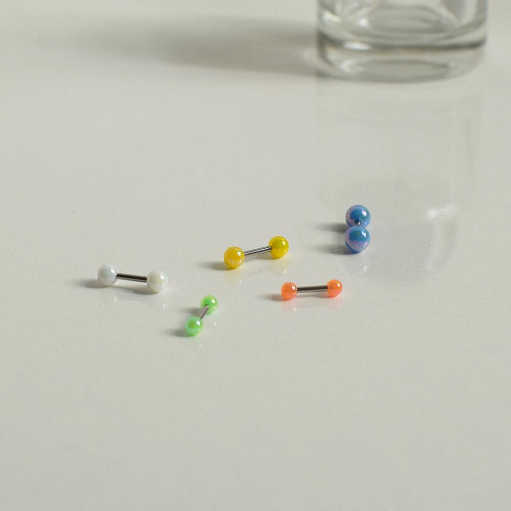 Pompom color ball piercing [5 sets]