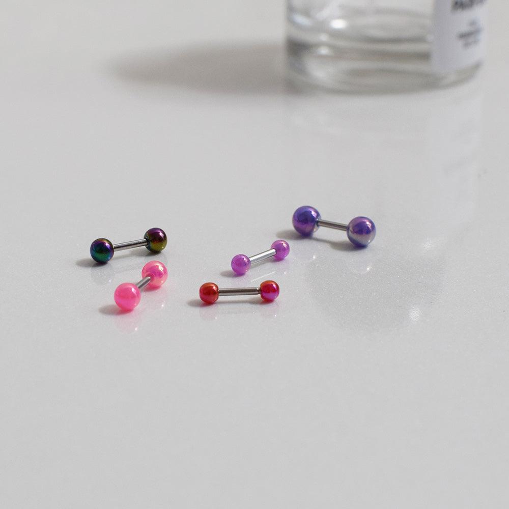 Pompom color ball piercing [5 sets]