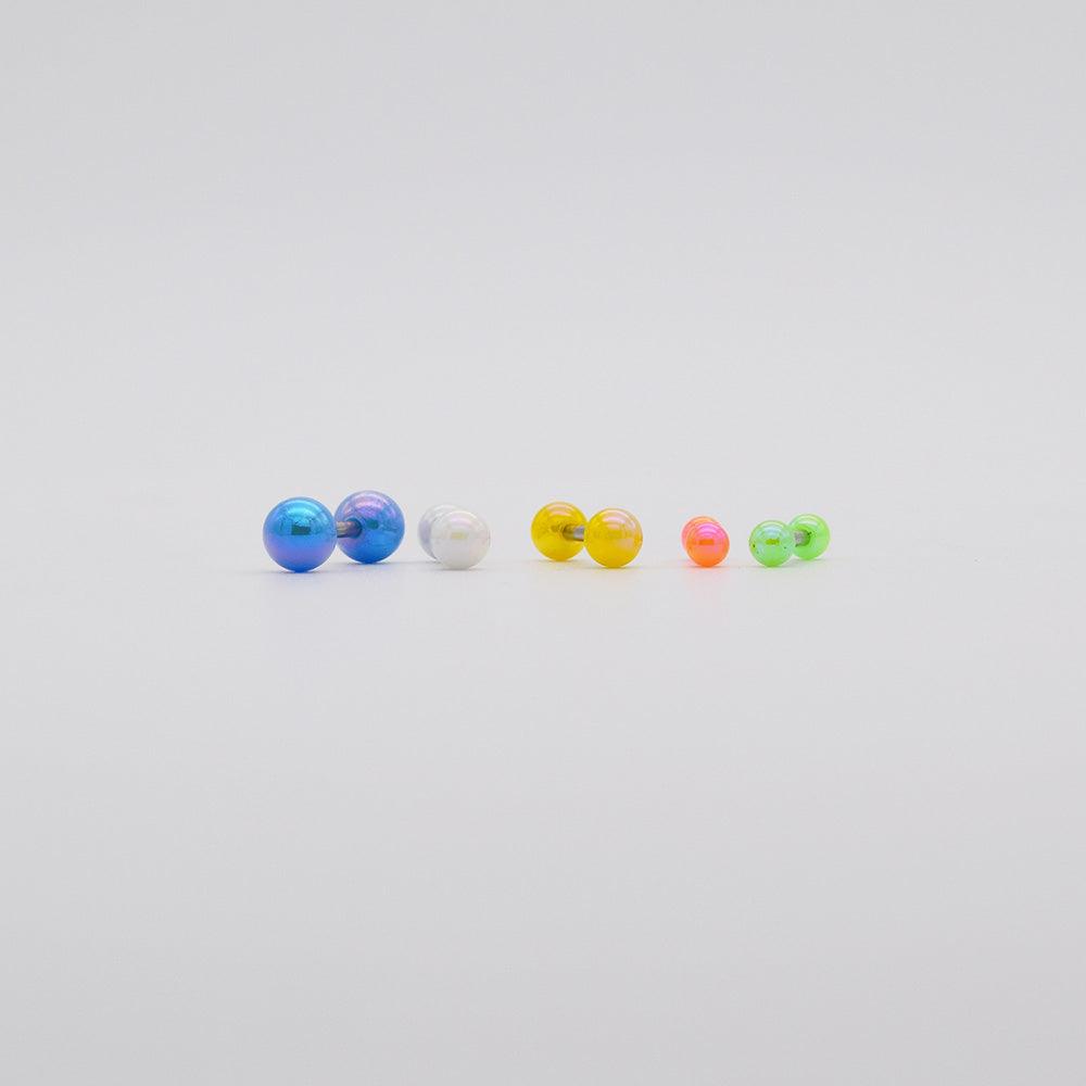 Pompom color ball piercing [5 sets]