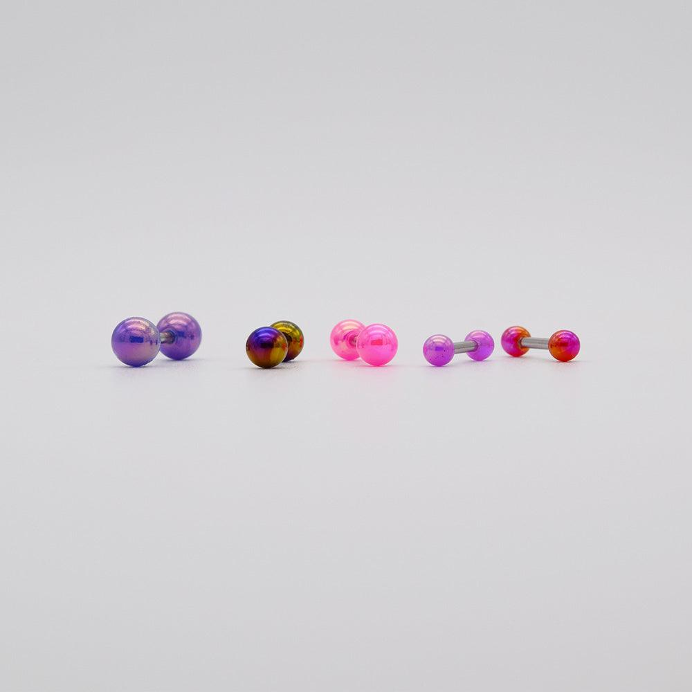 Pompom color ball piercing [5 sets]