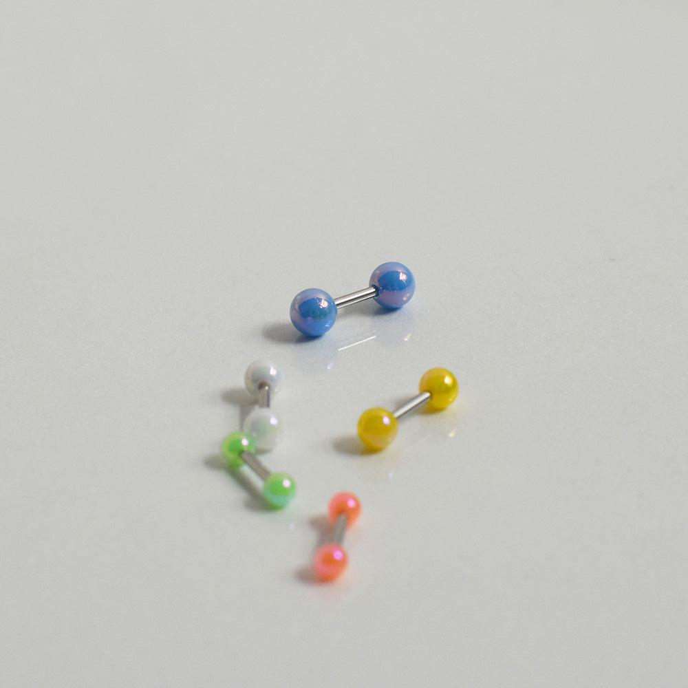 Pompom color ball piercing [5 sets]