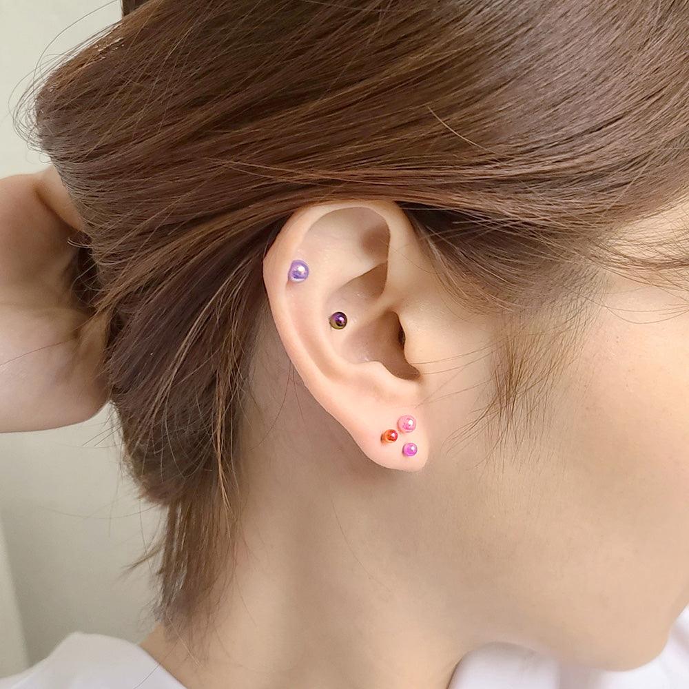 Pompom color ball piercing [5 sets]