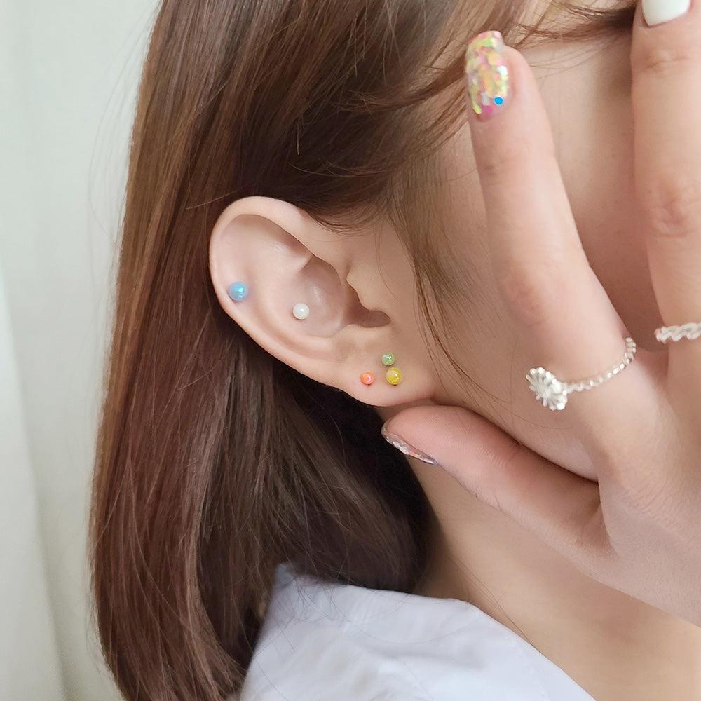 Pompom color ball piercing [5 sets]