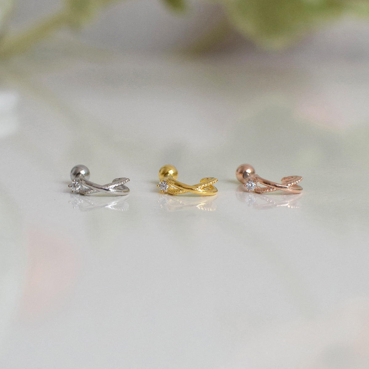 [Surgical] Mini Flow Ribbon (3 Colors) 16G Body Piercing Back Piercing Cartilage Piercing 