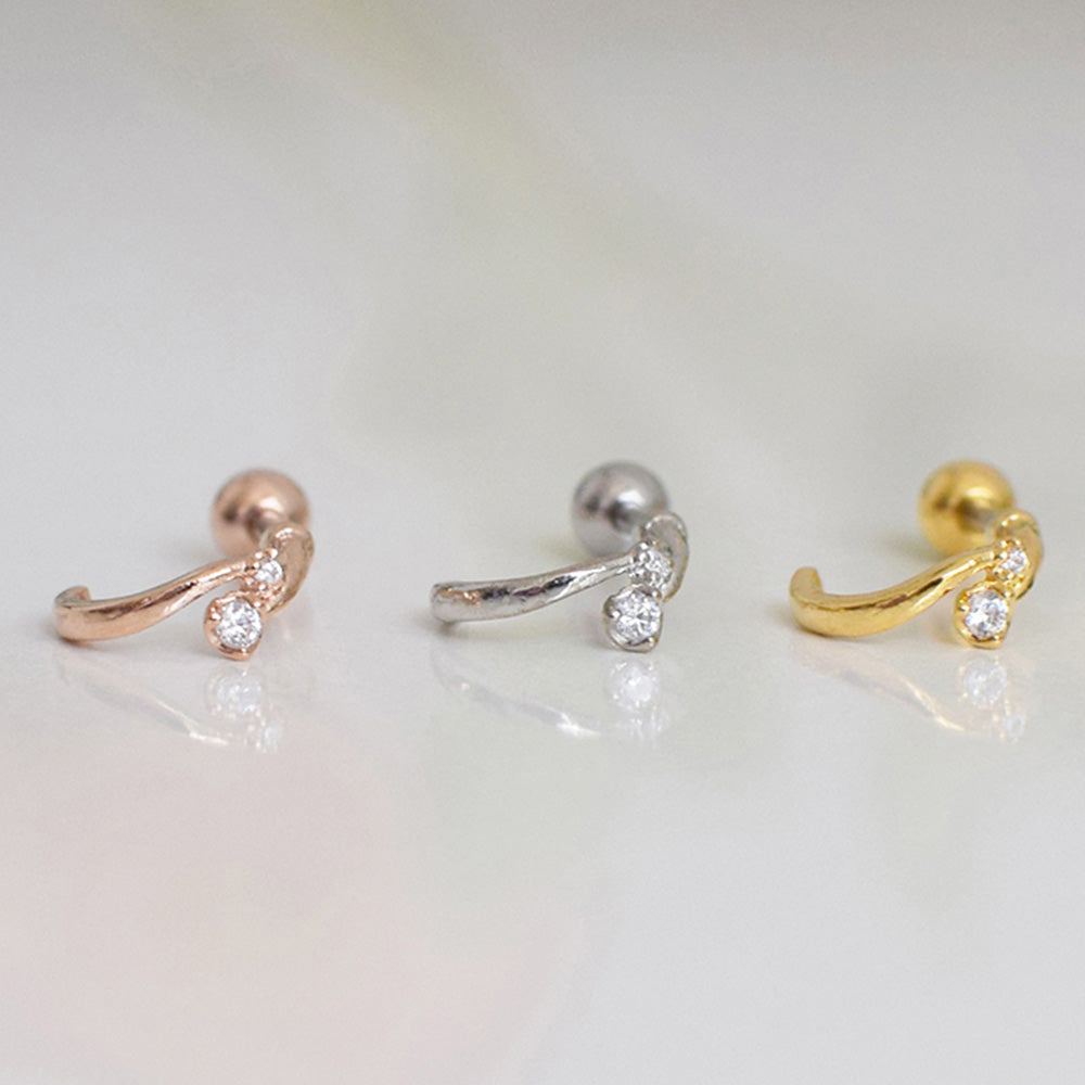 [Surgical] Mini Flow Ribbon (3 Colors) 16G Body Piercing Back Piercing Cartilage Piercing 