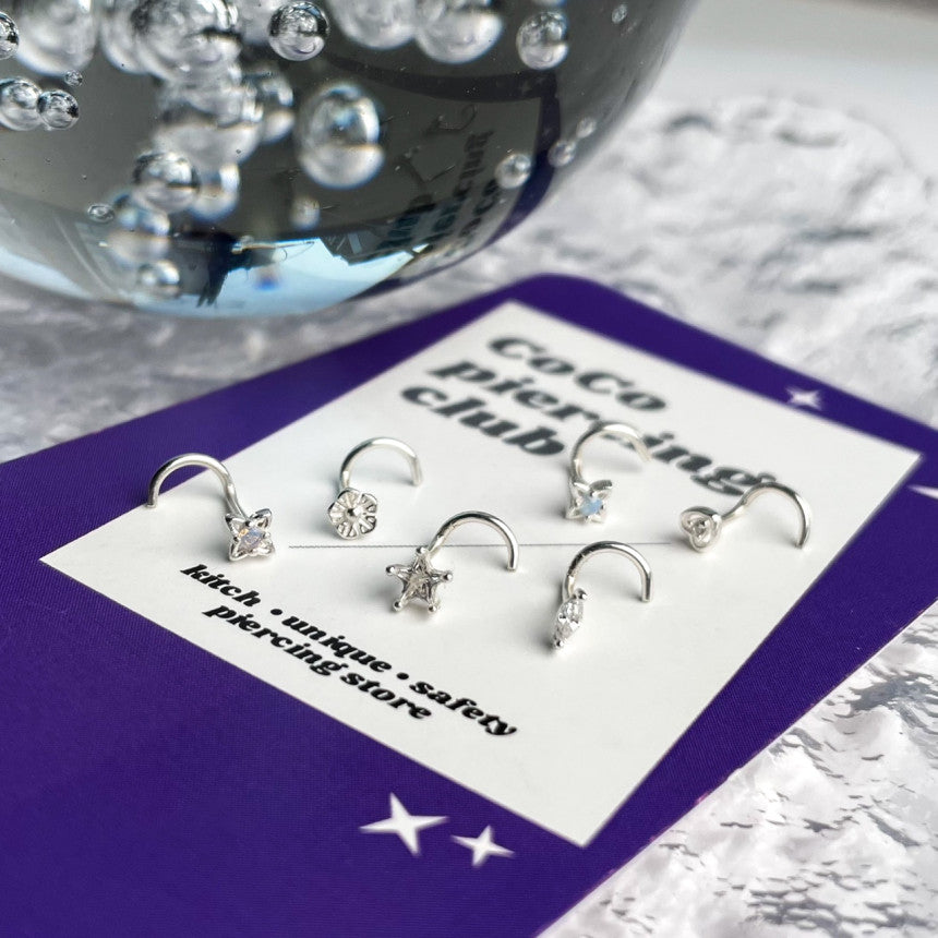 เจาะจมูกใส 20G วัสดุซิลิโคนอ่อนนุ่ม อ่อนโยนต่อรู (2 แบบ) 