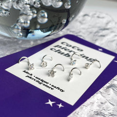 เจาะจมูกใส 20G วัสดุซิลิโคนอ่อนนุ่ม อ่อนโยนต่อรู (2 แบบ) 