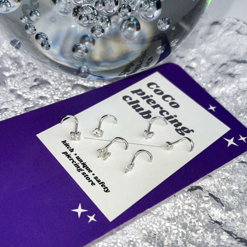 เจาะจมูกใส 20G วัสดุซิลิโคนอ่อนนุ่ม อ่อนโยนต่อรู (2 แบบ) 