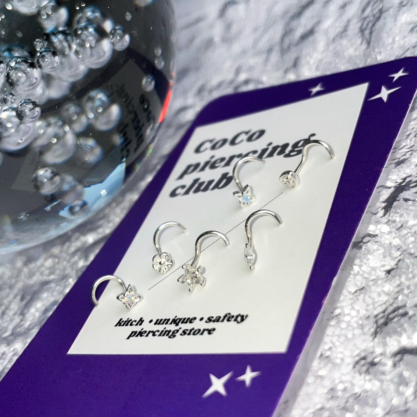 เจาะจมูกใส 20G วัสดุซิลิโคนอ่อนนุ่ม อ่อนโยนต่อรู (2 แบบ) 