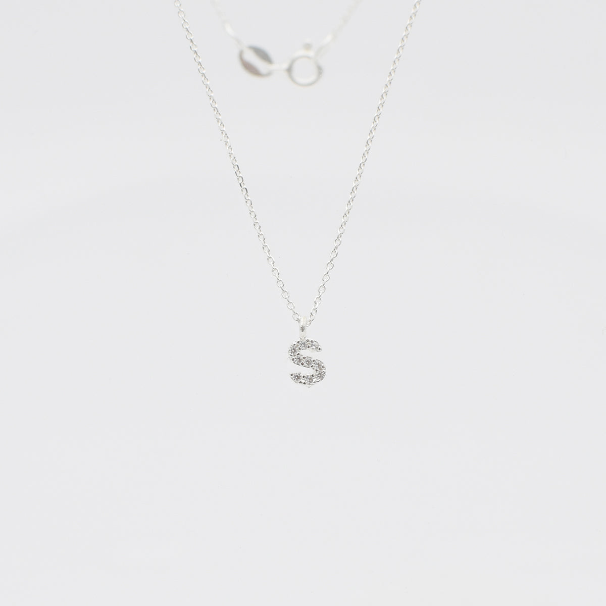 [925 Silver]オールキュービック イニシャル ネックレス
