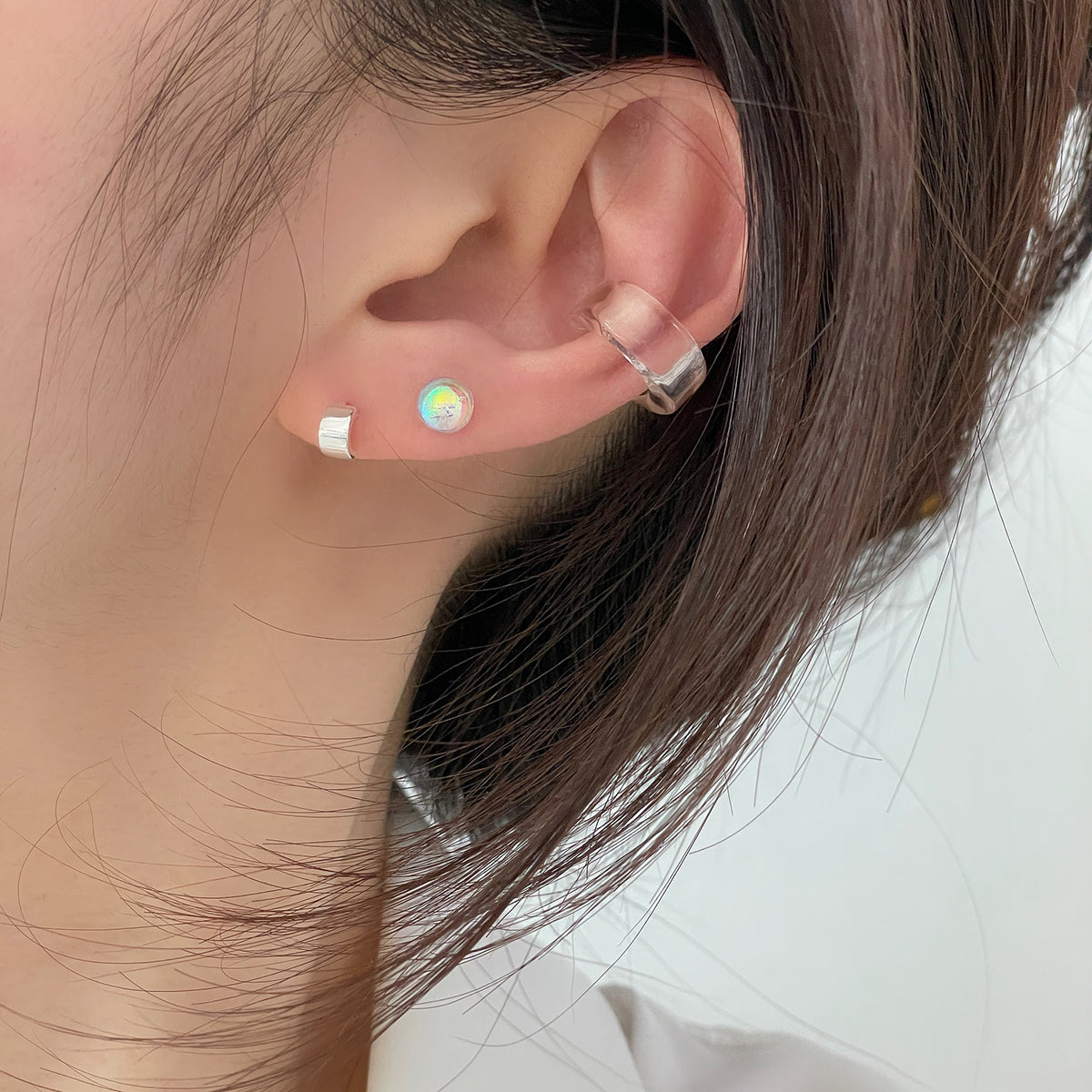 [925 Silver]3.5mm ハーフリング(2Type) 20G ボディピアス キャッチ ピアッシング