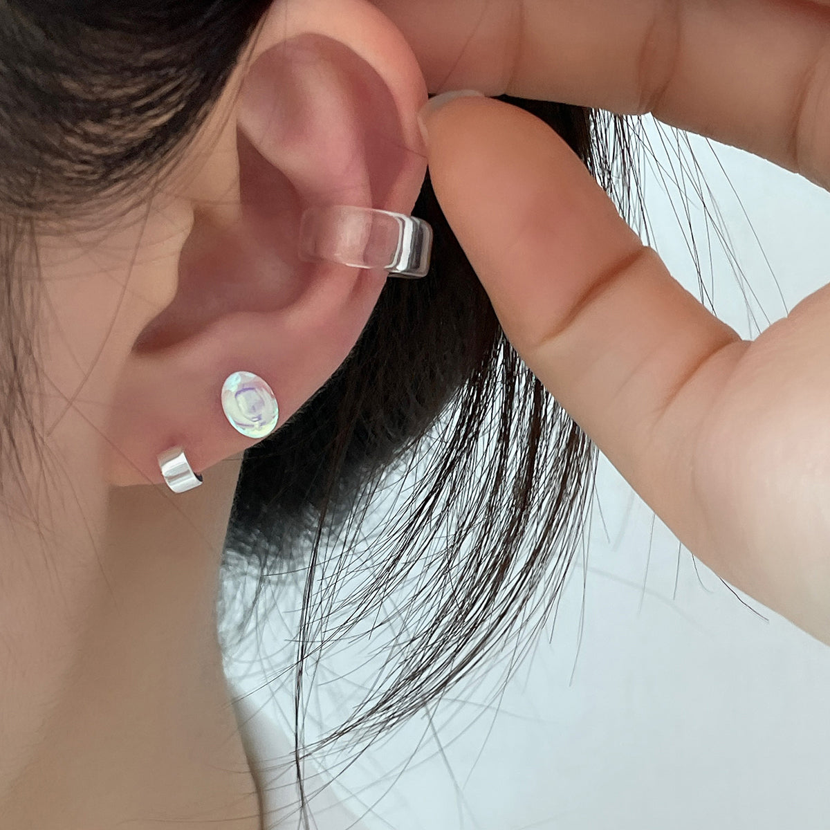 [925 Silver]3.5mm ハーフリング(2Type) 20G ボディピアス キャッチ ピアッシング