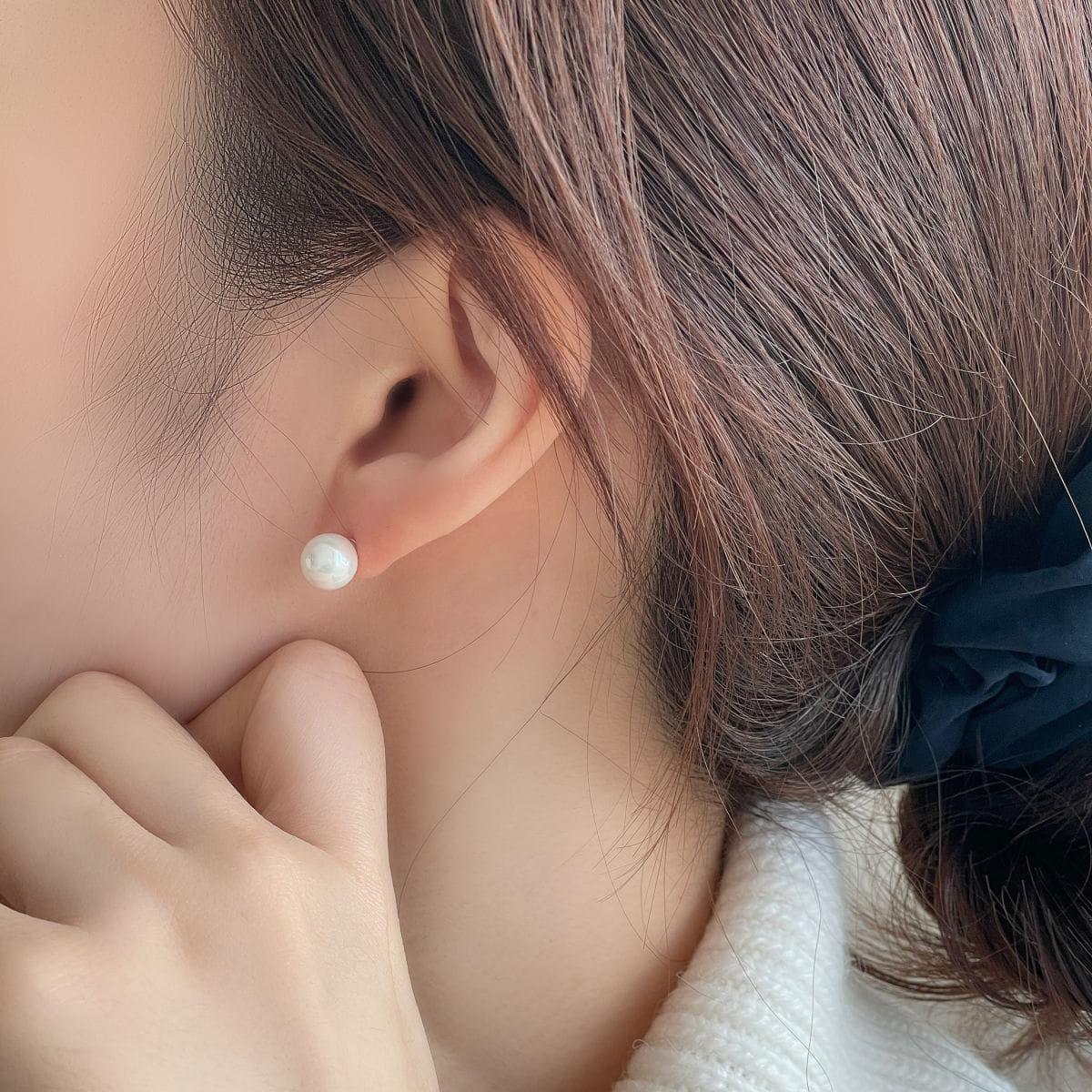 [925 Silver]パール 真珠 ピアス (7 Size) 両耳用 3mm 4mm 6mm 8mm 10mm 12mm 14mm - 4MiLi (フォーミリ)