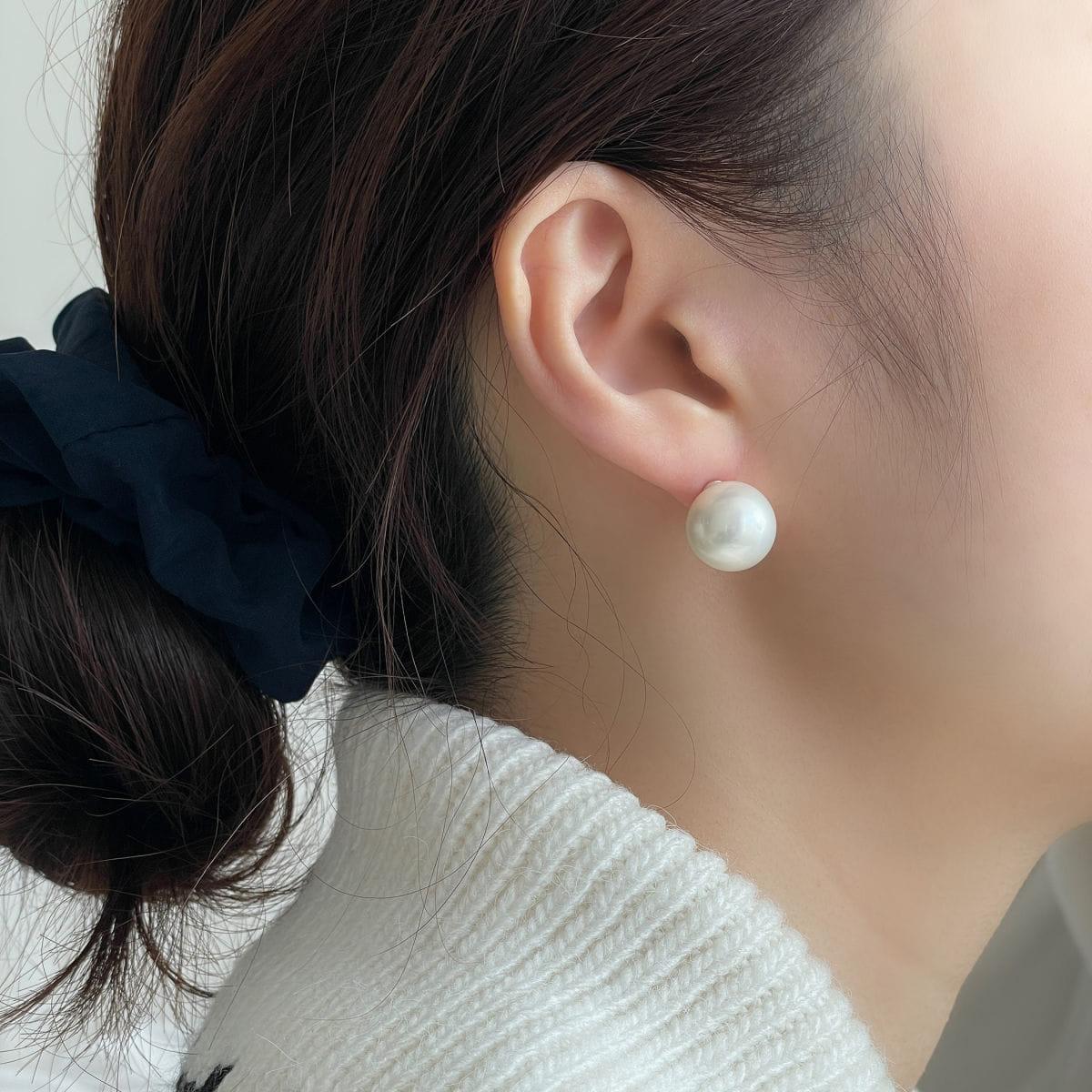 925 Silver]パール 真珠 ピアス (7 Size) 両耳用 3mm 4mm 6mm 8mm 10mm 