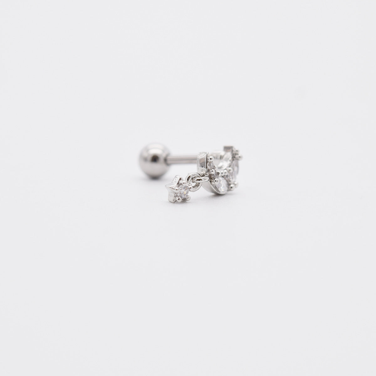 [Surgical] Cubic Moon Mini Star Drop Piercing (3 Colors) 16G 