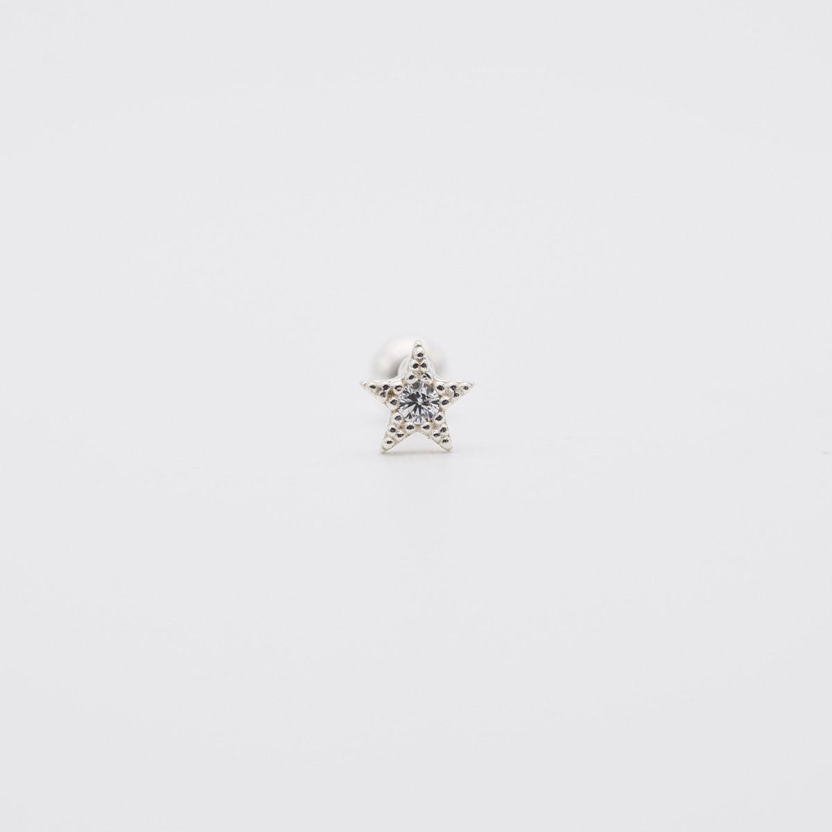 [925 Silver]プチ キュービック 星 スター ピアス 20G ボディピアス キャッチ - 4MiLi (フォーミリ)