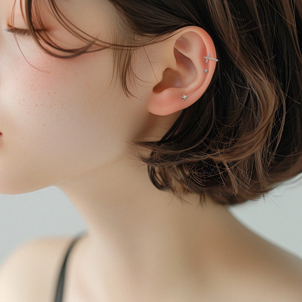 [ผ่าตัด] ริบบิ้นมินิโฟลว์ (3 สี) 16G เจาะร่างกาย เจาะหลัง เจาะกระดูกอ่อน 