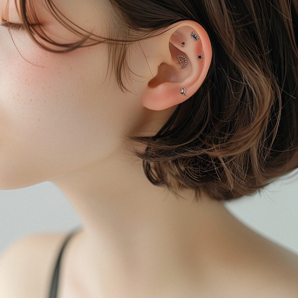 [ผ่าตัด] ริบบิ้นมินิโฟลว์ (3 สี) 16G เจาะร่างกาย เจาะหลัง เจาะกระดูกอ่อน 