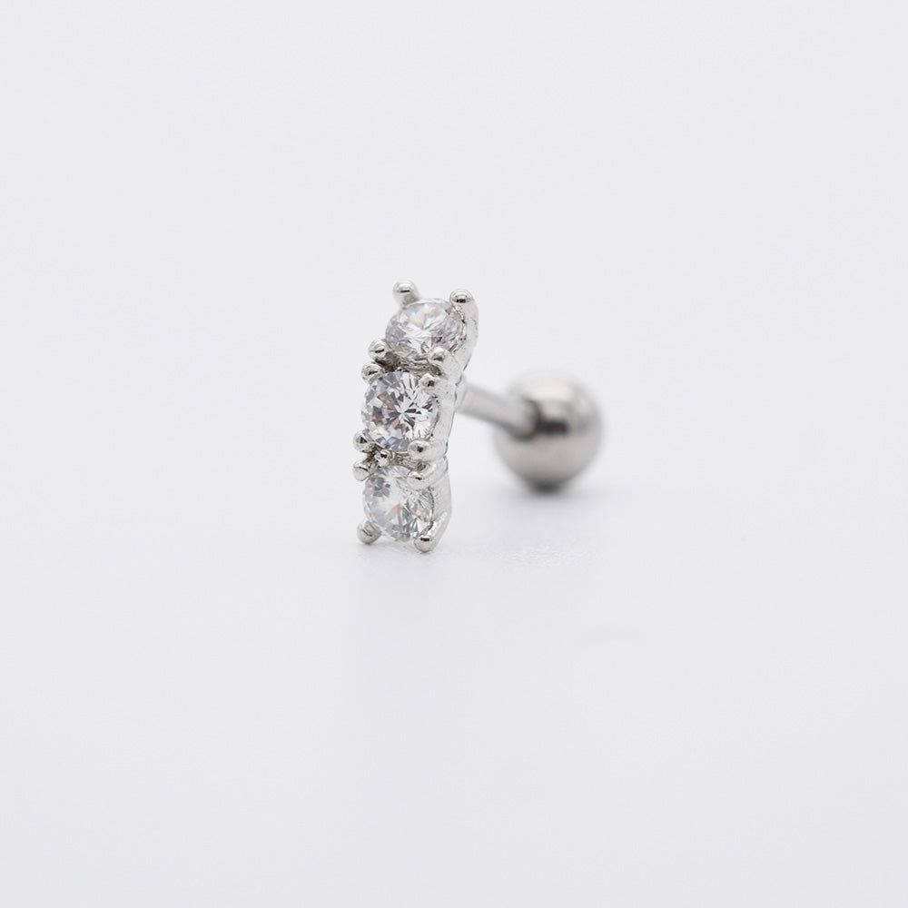 [ชุด 5 ชิ้น] [แบบผ่าตัด] ต่างหู Cubic Zirconia รูปหัวใจ ไข่มุก 16G เจาะร่างกาย เจาะหลัง เจาะกระดูกอ่อน 