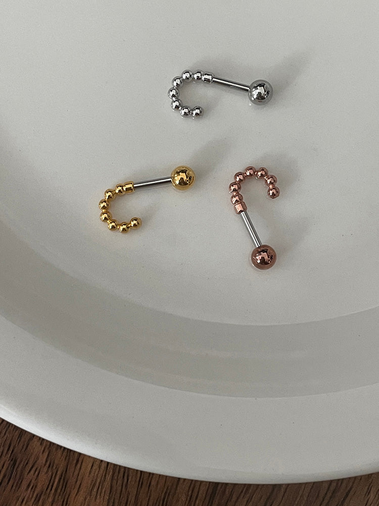 [Surgical] Mini Ball Half Hoop Ring (3 Colors) 16G Body Piercing Back Piercing Cartilage Piercing 