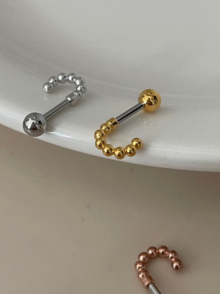 [Surgical] Mini Ball Half Hoop Ring (3 Colors) 16G Body Piercing Back Piercing Cartilage Piercing 