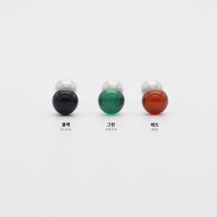 [Surgical] Pole-in Gemstone Ball (3 Colors) 16G Body Piercing Back Piercing Cartilage Piercing 